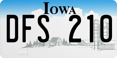 IA license plate DFS210