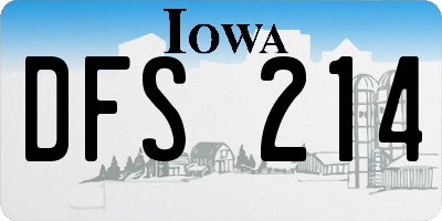 IA license plate DFS214