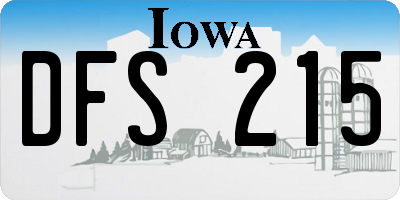IA license plate DFS215