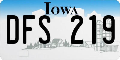 IA license plate DFS219