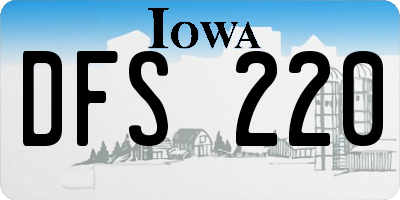 IA license plate DFS220