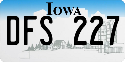 IA license plate DFS227