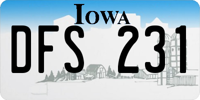 IA license plate DFS231