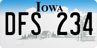 IA license plate DFS234