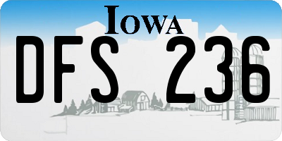 IA license plate DFS236