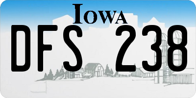 IA license plate DFS238