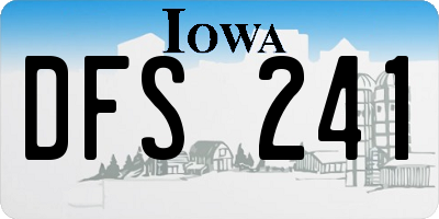 IA license plate DFS241