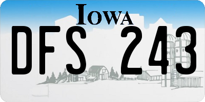 IA license plate DFS243