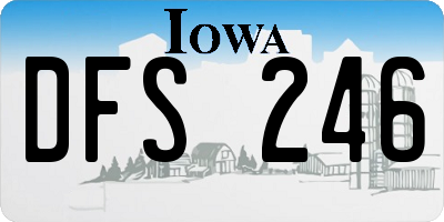 IA license plate DFS246