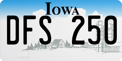IA license plate DFS250