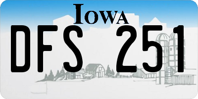 IA license plate DFS251