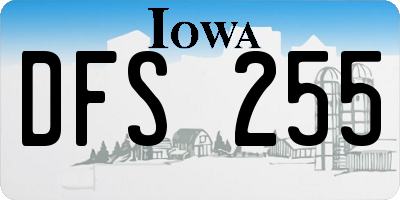 IA license plate DFS255