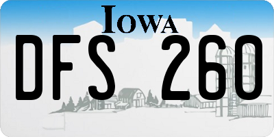 IA license plate DFS260