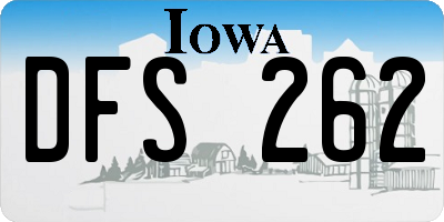 IA license plate DFS262