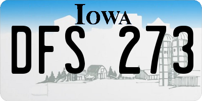 IA license plate DFS273