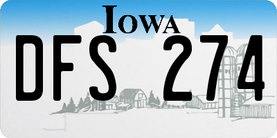 IA license plate DFS274