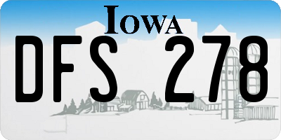 IA license plate DFS278