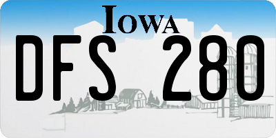 IA license plate DFS280