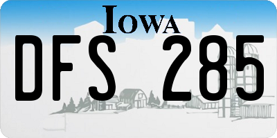 IA license plate DFS285