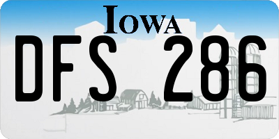 IA license plate DFS286