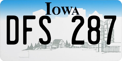 IA license plate DFS287
