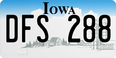 IA license plate DFS288