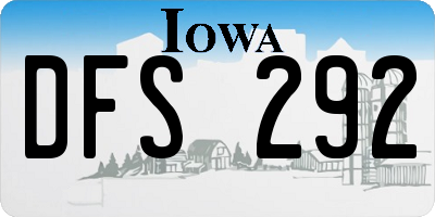 IA license plate DFS292