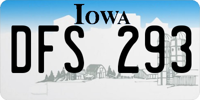 IA license plate DFS293