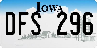 IA license plate DFS296