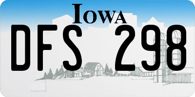 IA license plate DFS298