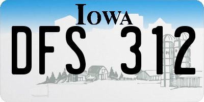 IA license plate DFS312