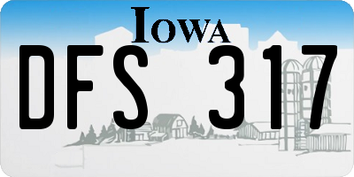 IA license plate DFS317