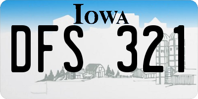 IA license plate DFS321