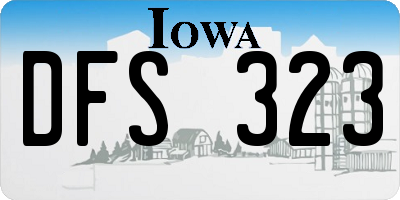 IA license plate DFS323