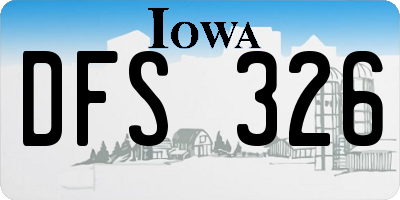 IA license plate DFS326