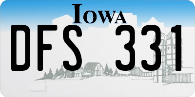 IA license plate DFS331