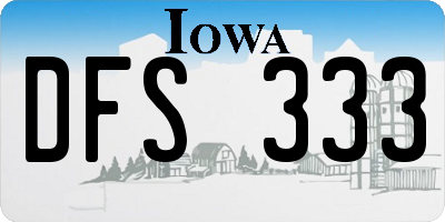 IA license plate DFS333