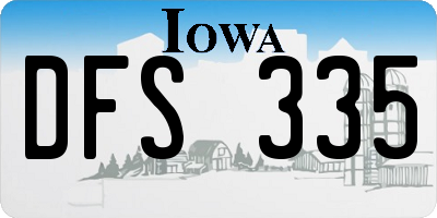 IA license plate DFS335