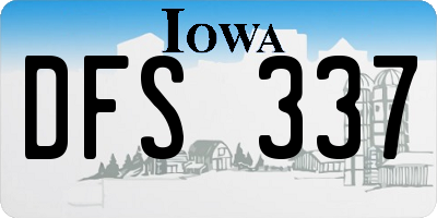IA license plate DFS337