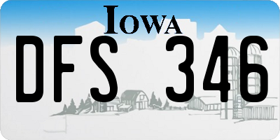 IA license plate DFS346