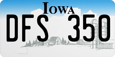 IA license plate DFS350
