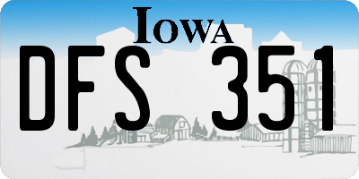 IA license plate DFS351
