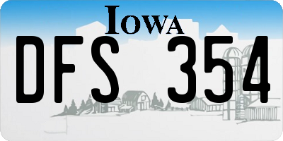 IA license plate DFS354