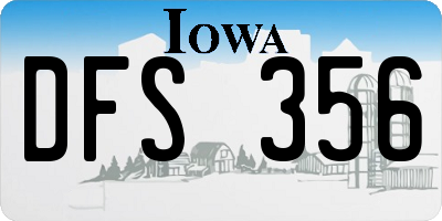 IA license plate DFS356