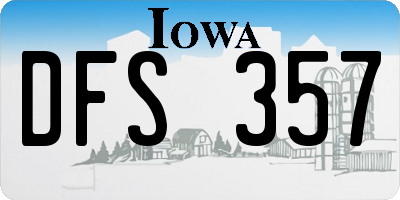 IA license plate DFS357