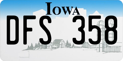 IA license plate DFS358