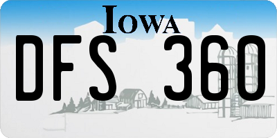 IA license plate DFS360