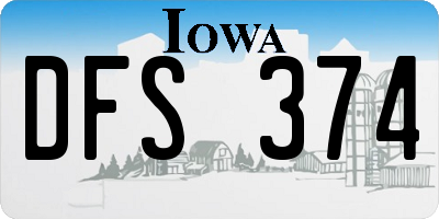 IA license plate DFS374