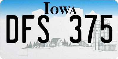 IA license plate DFS375