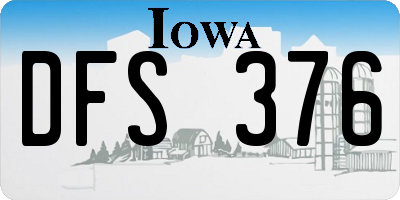 IA license plate DFS376